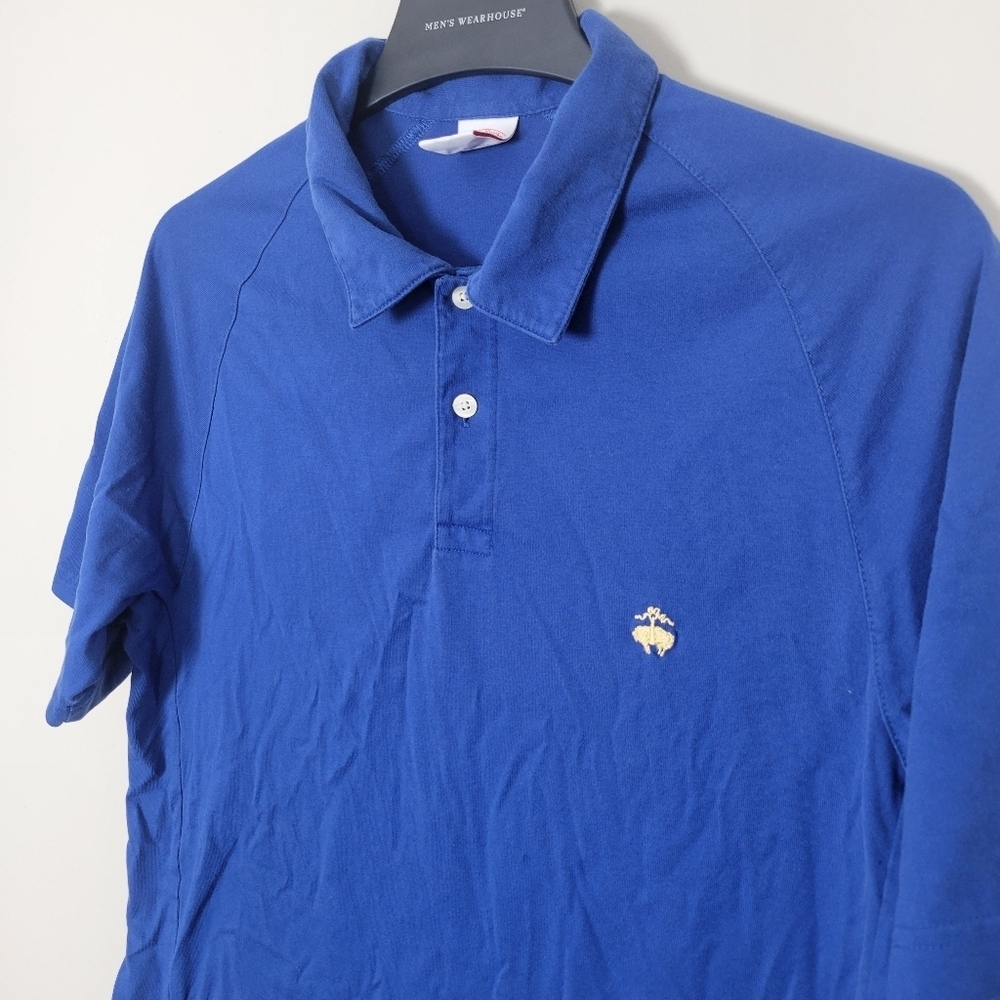 Brooks Brothers Original Fit Polo Shirt Mens Medium‎ Blue 100% Cotton Logo